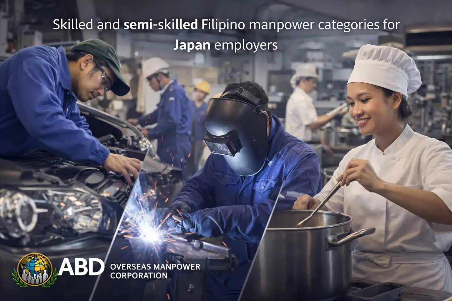 Skilled and semi-skilled Filipino manpower categories for Japan employers