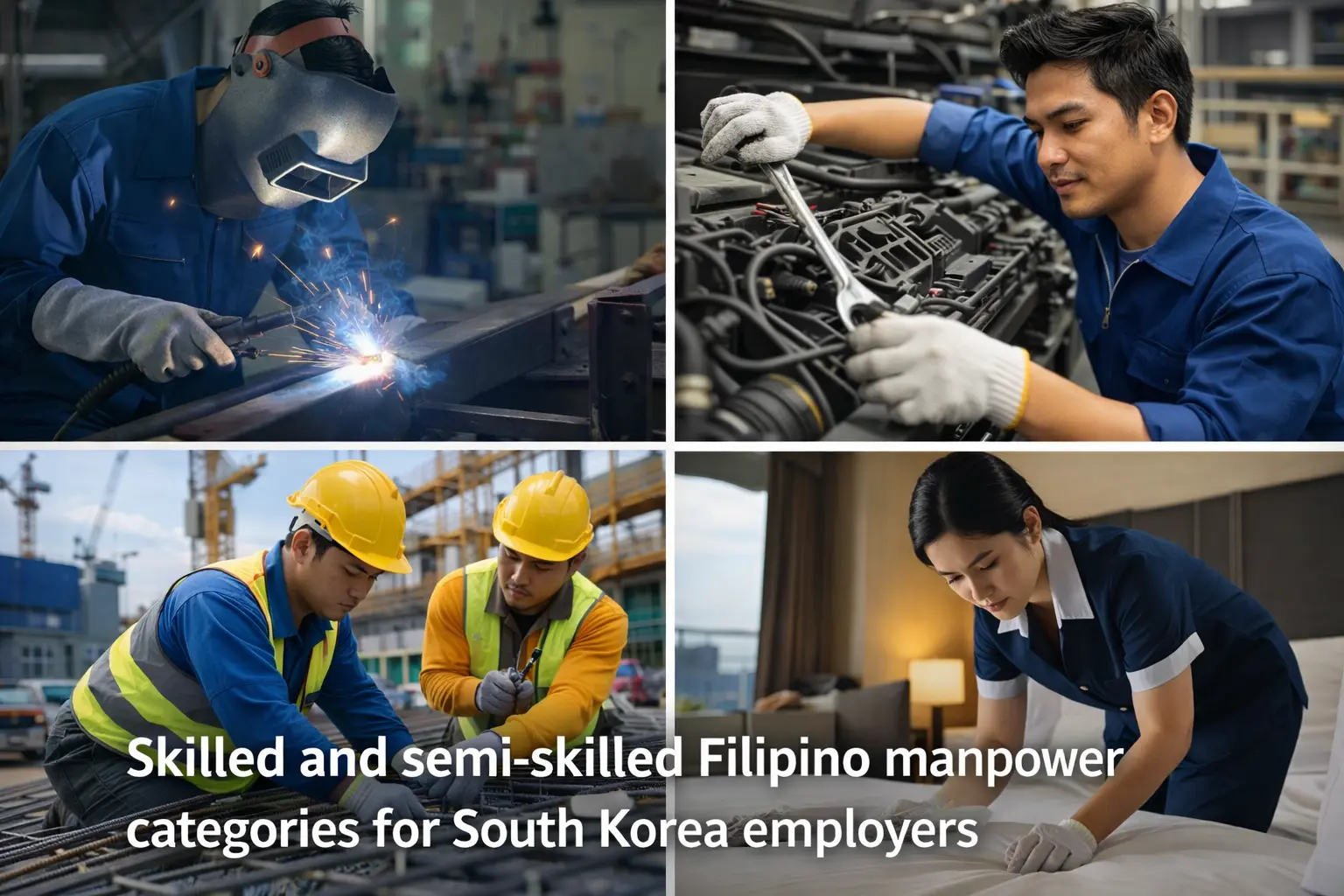 Skilled and semi-skilled Filipino manpower categories for South Korea employers