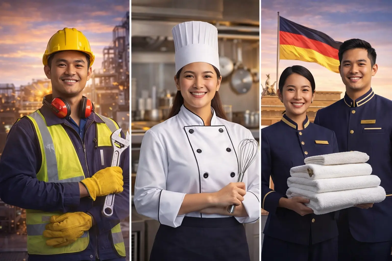 Filipino workers for Germany employers across healthcare hospitality and manufacturing teams