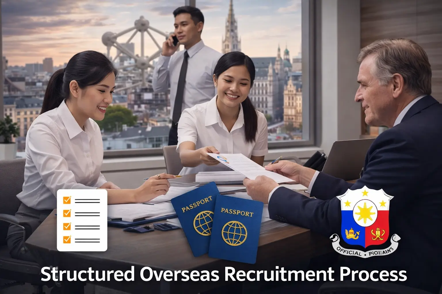 Structured overseas recruitment process for Belgian employers hiring Filipino manpower