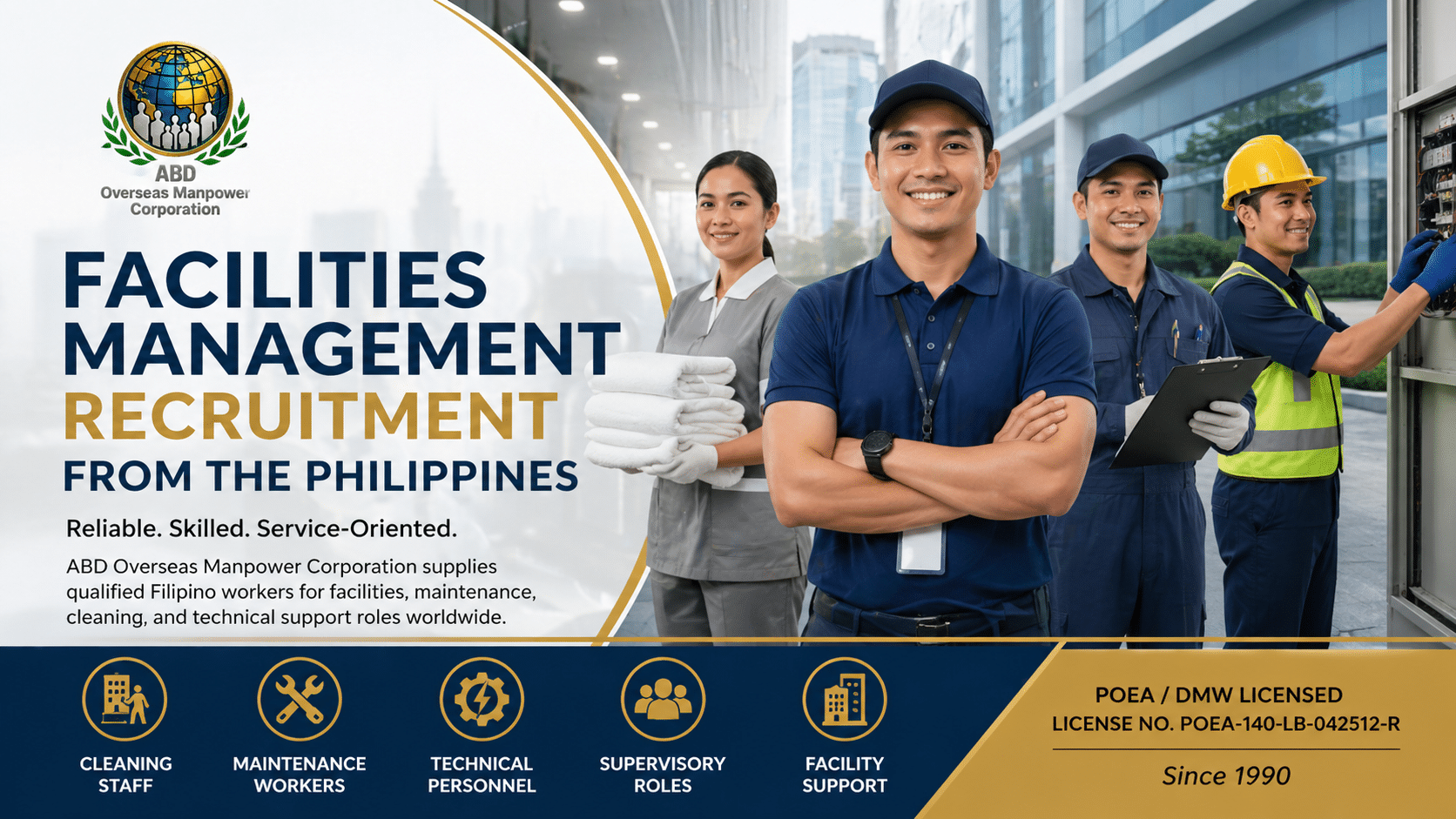 Facilities management recruitment from the Philippines for overseas employers