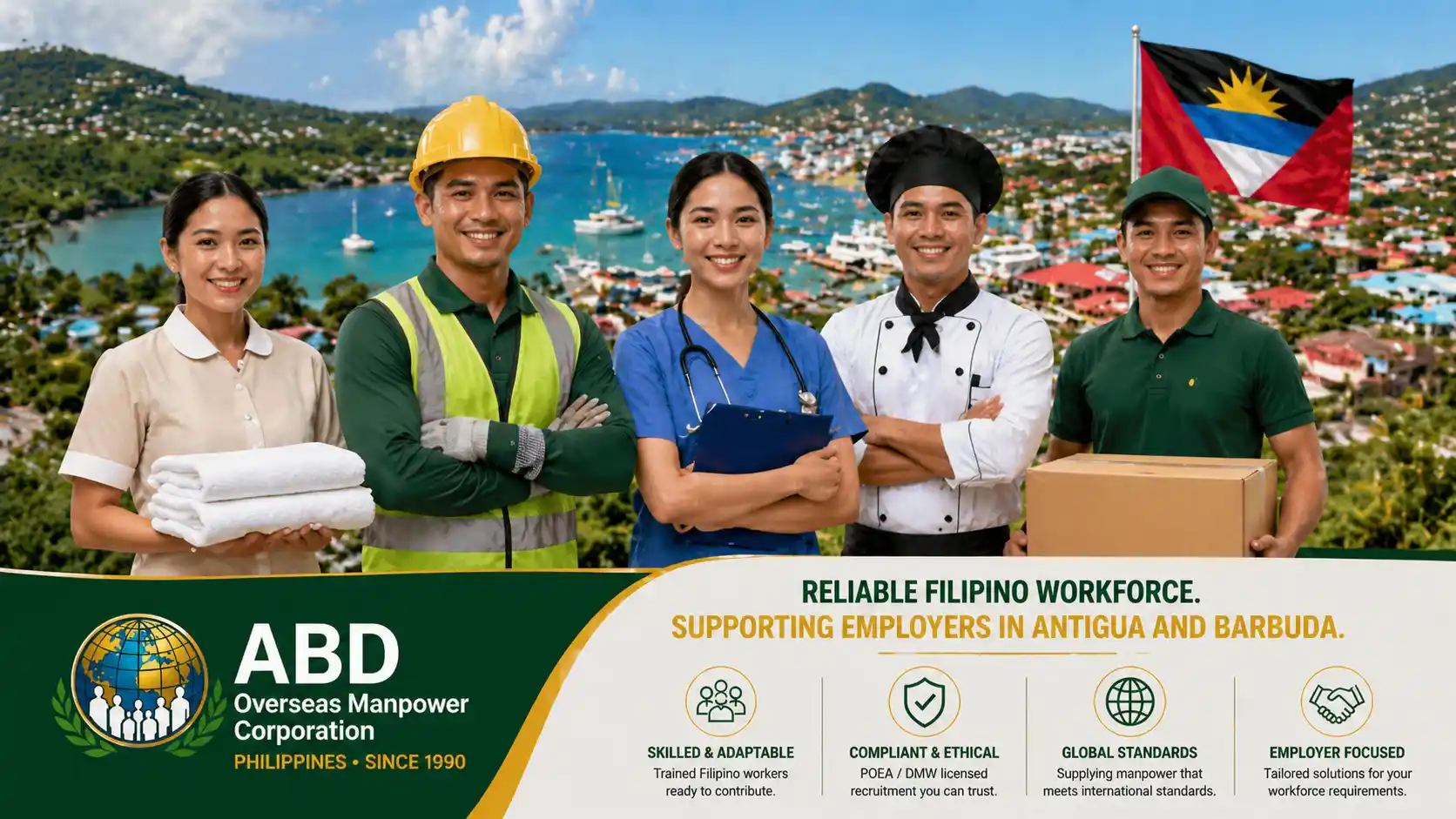 Filipino workers supporting employers in Antigua and Barbuda