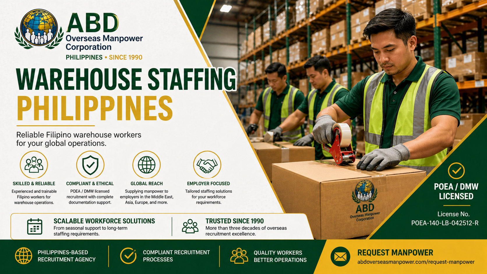 Warehouse staffing from the Philippines for overseas employers