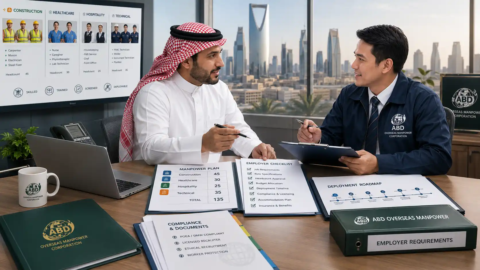 Employer planning to hire Filipino workers in Saudi Arabia through a structured recruitment process