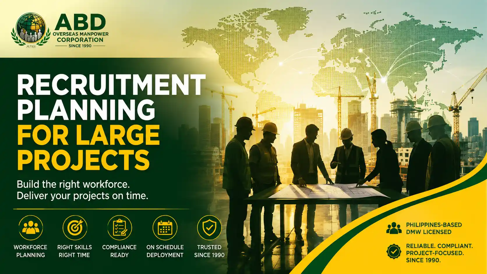 Recruitment planning for large projects with Filipino manpower for overseas employers