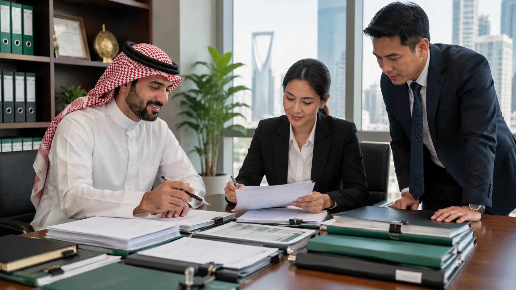 Saudi employer and ABD recruitment team organizing manpower accreditation and document requirements