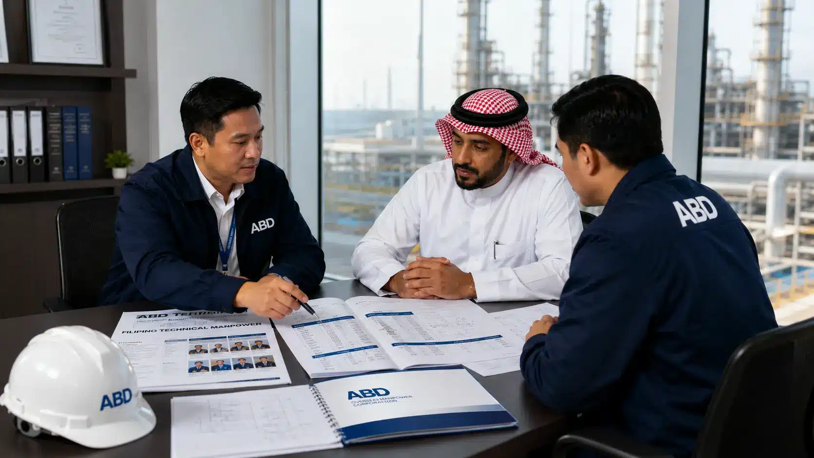 Saudi oil and gas employer and ABD reviewing Filipino technical manpower, project requirements and recruitment documents