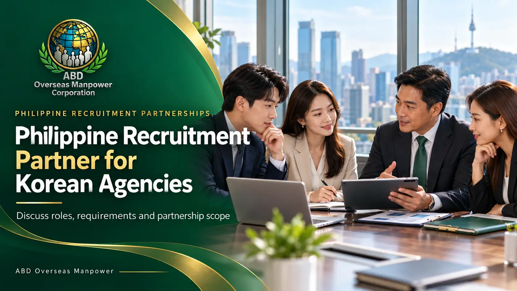 Philippine recruitment partner for Korean agencies — representatives discussing workforce requirements and partnership scope