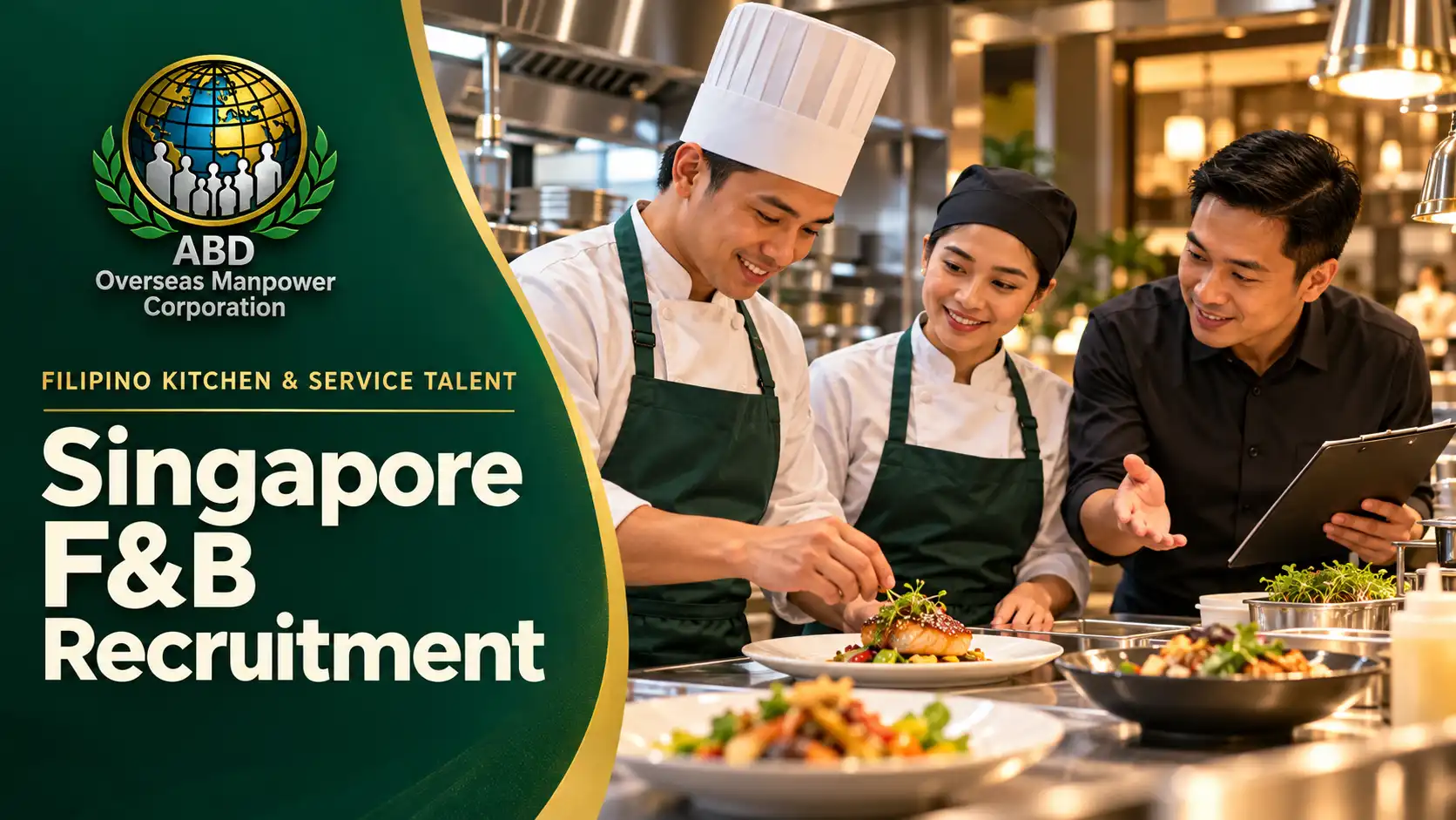Illustration of chefs and a restaurant manager reviewing prepared dishes in a commercial kitchen.